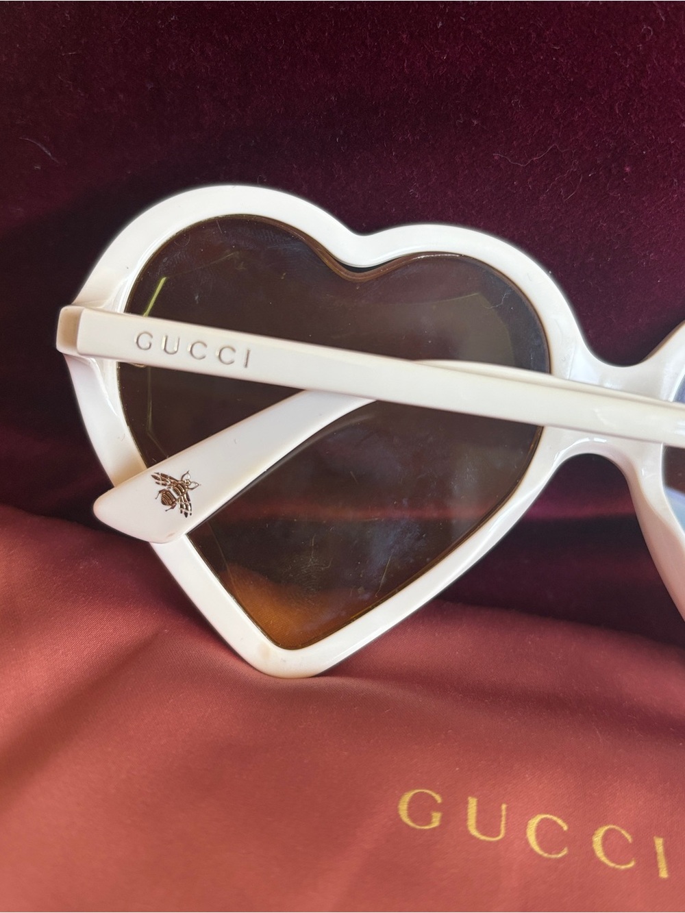 Gucci Heart Sunglasses with Yellow Lenses - Picture 2 of 10
